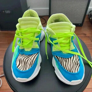 Jeffrey Campbell Blue and Neon Green Sneakers